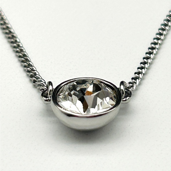 Givenchy Classic Silver Tone Crystal Pendant Necklace 16-18” EEUC - Picture 4 of 10